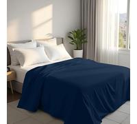 Utopia Bedding - Flat Sheet Double Size - OEKO-TEX Certified - Easy Care Soft Brushed Polyester - Microfiber Fabric - Wrinkle, Shrinkage, and Fade Resistant - Navy