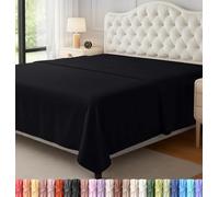 Utopia Bedding Flat Sheet - Easy Care Soft Brushed Microfibre Fabric - Wrinkle, Shrinkage and Fade Resistant (Black, King)