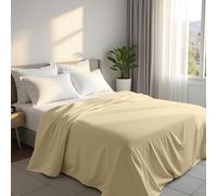 Utopia Bedding - Flat Sheet King Size - OEKO-TEX Certified - Easy Care Soft Brushed Polyester - Microfiber Fabric - Wrinkle, Shrinkage, and Fade Resistant - Beige