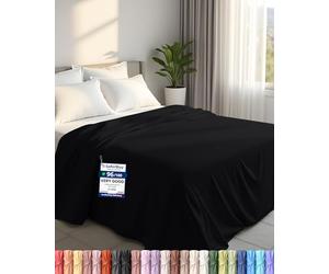 Utopia Bedding - Flat Sheet Single Size - OEKO-TEX Certified - Easy Care Soft Brushed Polyester - Microfiber Fabric - Wrinkle, Shrinkage and Fade Resistant - Black