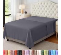 Utopia Bedding Flat Sheet - Soft Brushed Microfiber Fabric - Shrinkage & Fade Resistant Top Sheet - Easy Care - 1 Flat Sheet Only (Twin XL, Grey), UB3702