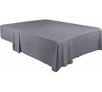 Utopia Bedding - Flat Sheet Super King Size - Easy Care Soft Brushed Polyester - Microfiber Fabric - Wrinkle, Shrinkage, and Fade Resistant - Grey