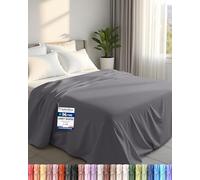 Utopia Bedding - Flat Sheet - Super King Size - Grey | OEKO-TEX Certified - Easy Care Soft Brushed Polyester - Microfiber Fabric - Wrinkle, Shrinkage, and Fade Resistant