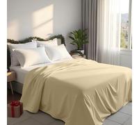 Utopia Bedding - Flat Sheet Super King Size - OEKO-TEX Certified - Easy Care Soft Brushed Polyester - Microfiber Fabric - Wrinkle, Shrinkage, and Fade Resistant - Beige