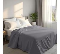 Utopia Bedding - Flat Sheet Super King Size - OEKO-TEX Certified - Easy Care Soft Brushed Polyester - Microfiber Fabric - Wrinkle, Shrinkage, and Fade Resistant - Grey