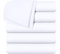 Utopia Bedding Flat Sheets - Pack of 6 - Soft Brushed Microfiber Fabric - Shrinkage & Fade Resistant Top Sheets - Easy Care (Queen, White)