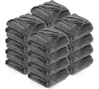 Utopia Bedding Fleece Blanket, Soft, Cosy 300 GSM Fluffy Blankets For Sofas, Bed, Couches - Pack of 16 (Throw, 152x127 cm, Grey)