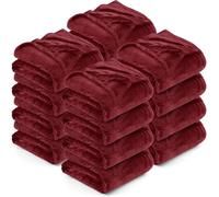 Utopia Bedding Fleece Blanket, Soft, Cosy 300 GSM Fluffy Blankets For Sofas, Bed, Couches - Pack of 16 (Throw, 152x127 cm, Burgundy)