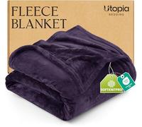 Utopia Bedding Fleece Double Blanket, Soft, Cosy 300 GSM Fluffy Blankets For Sofas, Bed, Couches [Purple, 200x150 cm]
