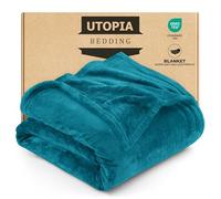 Utopia Bedding Fleece Double Blanket, Soft, Cosy 300 GSM Fluffy Blankets For Sofas, Bed, Couches [Turquoise, 200x150 cm]
