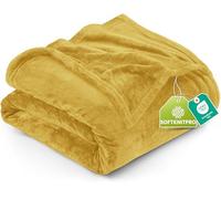 Utopia Bedding Fleece King Blanket, Soft, Cosy 300 GSM Fluffy Blankets For Sofas, Bed, Couches [Gold, 259x228 cm]
