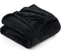 Utopia Bedding Fleece Queen Blanket, Soft, Cosy 300 GSM Fluffy Blankets For Sofas, Bed, Couches [Black, 228x228 cm]