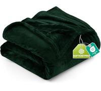 Utopia Bedding Fleece Queen Blanket, Soft, Cosy 300 GSM Fluffy Blankets For Sofas, Bed, Couches [Forest Green, 228x228 cm]
