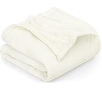 Utopia Bedding Fleece Queen Blanket, Soft, Cosy 300 GSM Fluffy Blankets For Sofas, Bed, Couches [Ivory, 228x228 cm]