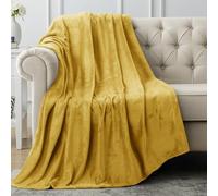 Utopia Bedding Fleece Throw Blanket, Soft, Cosy 300 GSM Fluffy Blankets and Throws For Sofas, Bed, Couches [Gold, 152x127 cm]