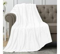 Utopia Bedding Fleece Throw Blanket, Soft, Cosy 300 GSM Fluffy Blankets and Throws For Sofas, Bed, Couches [White, 152x127 cm]