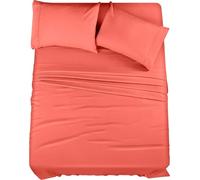 Utopia Bedding Full Bed Sheets Set - 4 Piece Bedding - Brushed Microfiber - Shrinkage and Fade Resistant - Easy Care (Full, Coral)