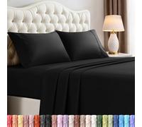 Utopia Bedding 4pc Microfiber Bed Sheet Set (Black, Full)