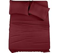 Utopia Bedding Full Bed Sheets Set - 4 Piece Bedding - Brushed Microfiber - Shrinkage and Fade Resistant - Easy Care (Full, Burgundy)