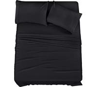 Utopia Bedding Full Bed Sheets Set - 4 Piece Bedding - Brushed Microfiber - Shrinkage and Fade Resistant - Easy Care (Full, Black)