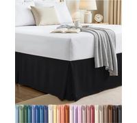 Utopia Bedding Full Bed-Skirt Black - Quadruple Pleated, Brushed Velvety Microfiber - Comfortable, Wrinkle, Fade, Stain & Abrasion Resistant - Hotel Quality Extremely Durable