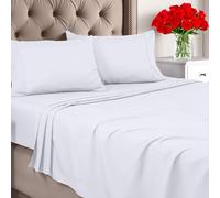 Utopia Bedding Full Sheet Set - Brushed Microfiber - Soft Bed Sheets for Full Size Bed - Includes 1 Fitted, 1 Flat, & 2 Pillow Cases - Deep Pocket (White)