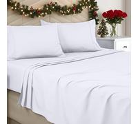 Utopia Bedding Full Sheet Set - Brushed Microfiber - Soft Bed Sheets for Full Size Bed - Includes 1 Fitted, 1 Flat, & 2 Pillow Cases - Deep Pocket (White)