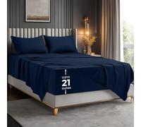 Utopia Bedding Full Size Extra Deep Pocket Sheet Set - Fits Mattresses Up to 21 inches - Cooling, Soft & Breathable - Oeko-Tex 4 Piece Bed Sheets (Navy)