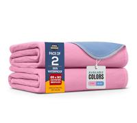 Utopia Bedding Incontinence Bed Pads 85 x 90 cm (Pack of 2) Pink / Blue Incontinence Bed Sheets, Waterproof Washable Bed Pads for Incontinence Adults, Bed Wetting Sheets