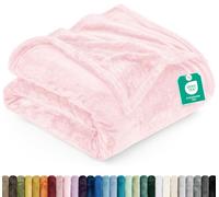 Utopia Bedding Fleece King Blanket, Soft, Cosy 300 GSM Fluffy Blankets For Sofas, Bed, Couches [Pink, 259x228 cm]