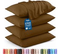 Utopia Bedding King Pillow Cases - 4 Pack - Envelope Closure - Soft Brushed Microfiber Fabric - Shrinkage and Fade Resistant Pillow Covers King Size 20 X 40 Inches (Mocha)