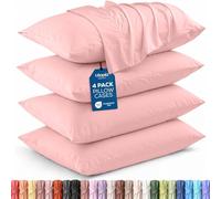 Utopia Bedding King Pillow Cases - 4 Pack - Envelope Closure - Soft Brushed Microfiber Fabric - Shrinkage and Fade Resistant Pillow Covers King Size 20 X 40 Inches (Pink)