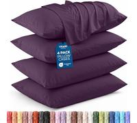 Utopia Bedding King Pillow Cases - 4 Pack - Envelope Closure - Soft Brushed Microfiber Fabric - Shrinkage and Fade Resistant Pillow Covers King Size 20 X 40 Inches (Purple)