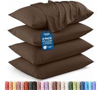 Utopia Bedding King Pillow Cases - Pack of 4 - Envelope Closure - Soft Brushed Microfiber Fabric - Shrinkage and Fade Resistant Pillow Covers King Size 20 X 40 Inches (Brown)
