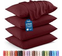 Utopia Bedding King Pillow Cases - Pack of 4 - Envelope Closure - Soft Brushed Microfiber Fabric - Shrinkage and Fade Resistant Pillow Covers King Size 20 X 40 Inches (Burgundy)