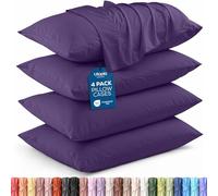 Utopia Bedding King Pillowcases - 4 Pack - Envelope Closure - Soft Brushed Microfiber Fabric - Shrinkage and Fade Resistant Pillow Covers King Size 20 X 40 Inches (King, Egg Plant)