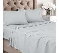 Utopia Bedding King Sheet Set - Brushed Microfiber - Soft Bed Sheets for King Size Bed - Includes 1 Fitted, 1 Flat, & 2 Pillow Cases - Deep Pocket (Light Grey)