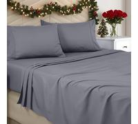 Utopia Bedding King Sheet Set - Brushed Microfiber - Soft Bed Sheets for King Size Bed - Includes 1 Fitted, 1 Flat, & 2 Pillow Cases - Deep Pocket (Grey)