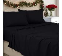 Utopia Bedding King Sheet Set - Brushed Microfiber - Soft Bed Sheets for King Size Bed - Includes 1 Fitted, 1 Flat, & 2 Pillow Cases - Deep Pocket (Black)
