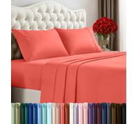 Utopia Bedding King Sheets - 4 Piece Bedding - Brushed Microfiber - Shrinkage and Fade Resistant - Easy Care (King, Coral)