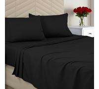 Utopia Bedding King Sheet Set - Brushed Microfiber - Soft Bed Sheets for King Size Bed - Includes 1 Fitted, 1 Flat, & 2 Pillow Cases - Deep Pocket (Black)