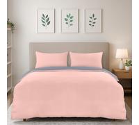 Utopia Bedding King Size Duvet Cover Set - Soft Microfibre Polyester Duvet Cover with 2 Pillowcases - 3 Piece Set (Grey/Pink)