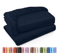 Utopia Bedding King Size Fitted Sheets 2 Pack Soft Brushed Microfiber Deep Pockets Shrink and Fade Resistant Easy Care (King, Navy)