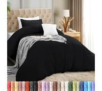 Utopia Bedding Lightweight Duvet Quilt Cover Set with 50x65 cm Pillow cases, 170x220 cm - Soft Microfibre Polyester (Black)