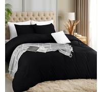 Utopia Bedding Lightweight Duvet Quilt Cover Set with 50x65 cm Pillow cases, 200x220 cm - Soft Microfibre Polyester (Black)