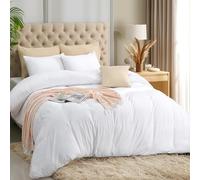 Utopia Bedding Lightweight Duvet Quilt Cover Set with 50x65 cm Pillow cases, 220x220 cm - Soft Microfibre Polyester (White)
