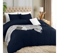 Utopia Bedding Lightweight Duvet Quilt Cover Set with 50x65 cm Pillow cases, 220x220 cm - Soft Microfibre Polyester (Navy)