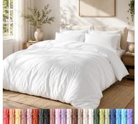 Utopia Bedding Lightweight Duvet Quilt Cover Set with 50x90 cm Pillow cases, 220x265 cm - Soft Microfibre Polyester (White)