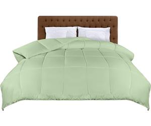Utopia Bedding Lightweight Quilted Duvet 135x200 cm, 200 GSM Polyester Filling, Soft Summer Duvet with Corner Labels, Box Stitched Alternative (Sage Green)