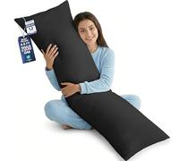 Utopia Bedding Long Body Pillow, Bolster, Double 4Ft 6 inch, Black